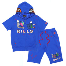 Load image into Gallery viewer, F538/F538S Love Kills Short Sleeves Set- Royal
