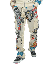 Load image into Gallery viewer, F1755 Brave Heart Tapestry Stacked Pants - Oat
