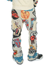Load image into Gallery viewer, F1755 Brave Heart Tapestry Stacked Pants - Oat
