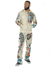 Load image into Gallery viewer, F1755 Brave Heart Tapestry Stacked Pants - Oat
