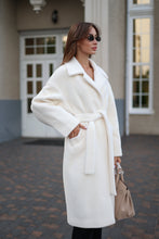Load image into Gallery viewer, Eco Fur Wool Blend Coat in White
