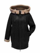 Load image into Gallery viewer, ⇆ Reversible Faux Shearling Hooded Coat
