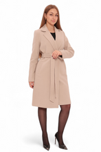 Load image into Gallery viewer, Windsor Classic Wraparound Cashmere Blend Overcoat in Beige
