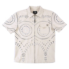 Load image into Gallery viewer, F801 Cashay Vegan Leather Zip-Up Shirt - Oat
