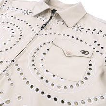 Load image into Gallery viewer, F801 Cashay Vegan Leather Zip-Up Shirt - Oat
