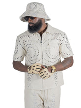 Load image into Gallery viewer, F801 Cashay Vegan Leather Zip-Up Shirt - Oat
