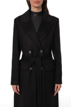 Load image into Gallery viewer, Ellis Tailored Cashmere Wool Coat in Black
