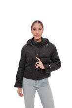 Load image into Gallery viewer, Studded Light Demi-Season Hooded Cropped Jacket in Black

