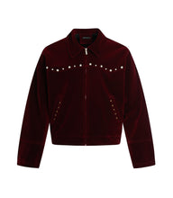 Load image into Gallery viewer, RED SUEDE GEMSTONE JACKET

