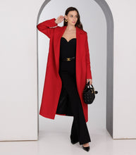 Load image into Gallery viewer, Astoria Classic Wraparound Wool Blend Overcoat in Red
