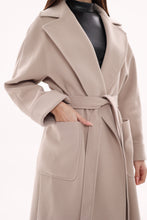 Load image into Gallery viewer, Marley Wraparound Wool Cashmere Coat in Nude
