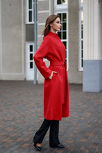 Load image into Gallery viewer, Band Collar Wool Blend Coat in Autumn Red
