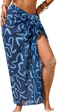 Load image into Gallery viewer, Sheer Chiffon High-Slit Swim Cover-Up Dress – Floral Print, One Size
