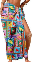Load image into Gallery viewer, Sheer Chiffon High-Slit Swim Cover-Up Dress – Floral Print, One Size
