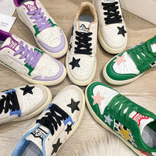 Load image into Gallery viewer, Contrast Star Round Toe Athletic Sneakers – Pastel Flat Shoes
