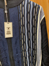 Load image into Gallery viewer, Stacy Adams 5316 Navy Geometric Print Sweater | Full Zip
