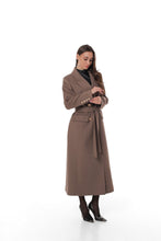 Load image into Gallery viewer, Ellis Tailored Cashmere Wool Coat in Warm Taupe
