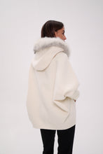Load image into Gallery viewer, Saga®Furs Hooded Polar Fox Wool Alpaca Coat
