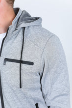 Load image into Gallery viewer, Mens Fur Lined Quilted Hooded Jacket - Light Gray
