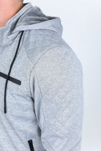 Load image into Gallery viewer, Mens Fur Lined Quilted Hooded Jacket - Light Gray
