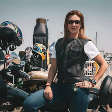 Load image into Gallery viewer, Bonnie Perforated Women's Motorcycle Leather Vest
