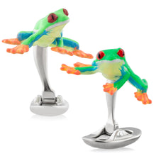 Load image into Gallery viewer, The Red-Eye Tree Frog Cufflinks
