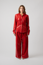Load image into Gallery viewer, Celeste Vegan Quilted Leather Button-Up
