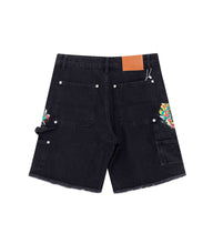 Load image into Gallery viewer, NOIR SPLIT PAINTERS SHORTS
