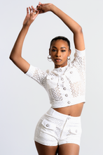 Load image into Gallery viewer, Fae White Eyelet Two-Piece Shorts Set
