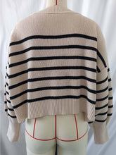 Load image into Gallery viewer, Fashionable Asymmetrical Striped Loose Fit Short-Length Sweater | NCS
