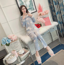 Load image into Gallery viewer, Pure Cotton Maternity Pajama Set for Nursing Mothers - # BAGE211510128-NURSG
