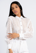 Load image into Gallery viewer, Florence White Eyelet Two-Piece Pants Set
