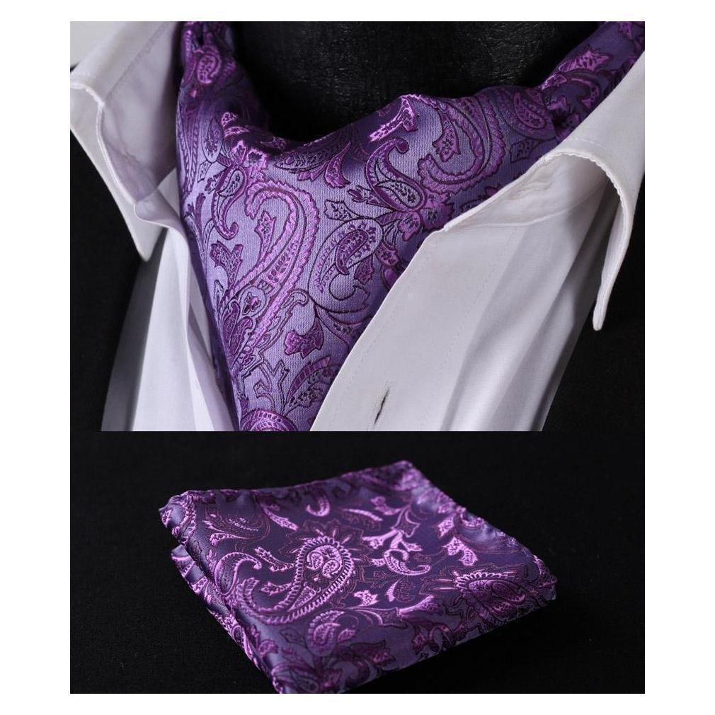 Flowery Silk Ascot/Cravat Tie & Handkerchief Collection