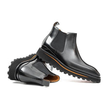 Load image into Gallery viewer, Foil leather Thick-Soled Chelsea Boot 2898 Black
