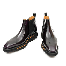 Load image into Gallery viewer, Foil leather Thick-Soled Chelsea Boot 2898 Purple
