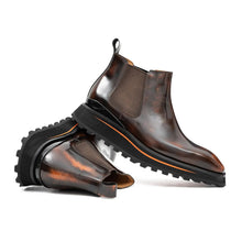 Load image into Gallery viewer, Foil leather Thick-Soled Chelsea Boot 2898KD Brown
