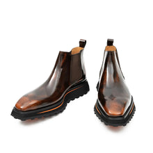 Load image into Gallery viewer, Foil leather Thick-Soled Chelsea Boot 2898KD Brown
