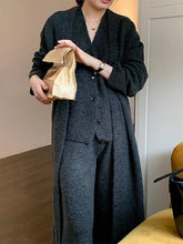 Load image into Gallery viewer, Casual Knitted Long Jacket&amp;Vest&amp;Pants 3 Pieces Suit
