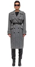 Load image into Gallery viewer, Wool Cashmere Blend Mélange Belted Coat
