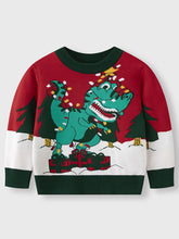 Load image into Gallery viewer, Funny Children's Cartoon Dinosaur Christmas Sweater | NCS
