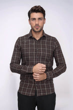 Load image into Gallery viewer, Checked Brown Men Lumberjack Shirt - Wessi
