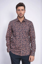 Load image into Gallery viewer, Bloom Patterned Brown Slim Fit Shirt - Wessi
