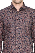 Load image into Gallery viewer, Bloom Patterned Brown Slim Fit Shirt - Wessi
