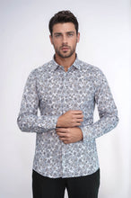 Load image into Gallery viewer, Bloom Patterned Grey Slim Fit Shirt - Wessi

