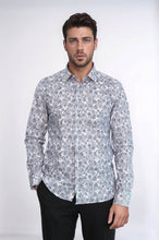 Load image into Gallery viewer, Bloom Patterned Grey Slim Fit Shirt - Wessi
