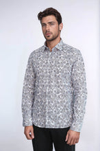 Load image into Gallery viewer, Bloom Patterned Grey Slim Fit Shirt - Wessi
