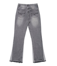 Load image into Gallery viewer, GREY SPLIT FLARE DENIM
