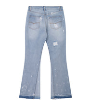 Load image into Gallery viewer, SKY DISTRESSED SPLIT FLARE DENIM
