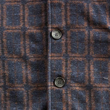 Load image into Gallery viewer, Navy Russet Windowpane Wool Car Coat
