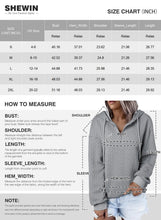 Load image into Gallery viewer, SHEWIN Women's Quarter Zip Hoodies Oversized Sweatshirt Long Sleeve Lightweight Pullover Tops Large White - # WOAA21510022-PRG
